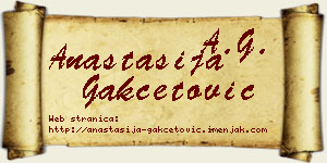 Anastasija Gakčetović vizit kartica